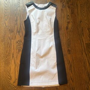 White and Black Sheath Midi Dress